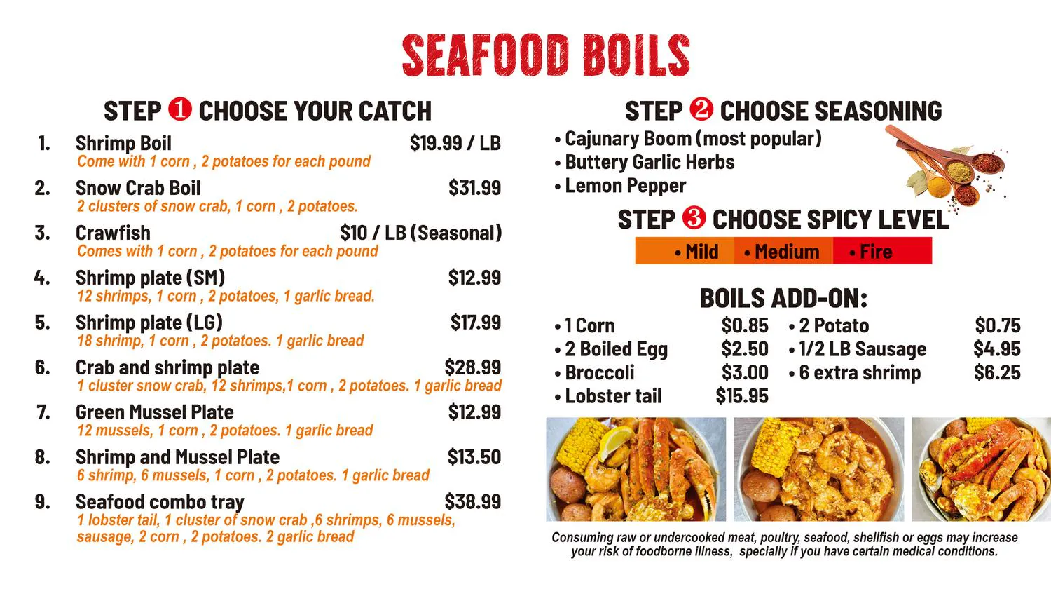 Restaurant menu 1, detailed description provided below